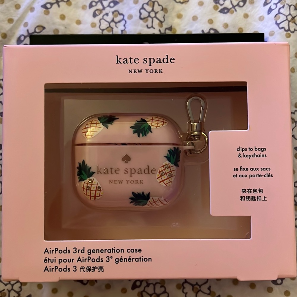 Kate Spade pink pineapples air pod 3rd Gen case